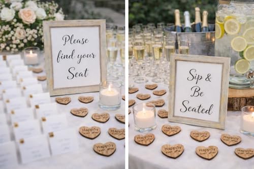 Happily Ever After Engraved Wooden Heart Table Scatter, 100 Count