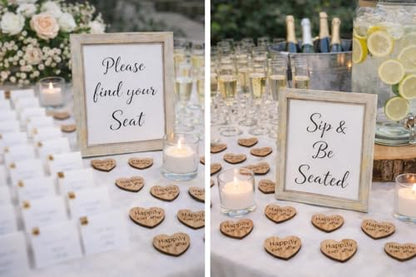 Happily Ever After Engraved Wooden Heart Table Scatter, 100 Count
