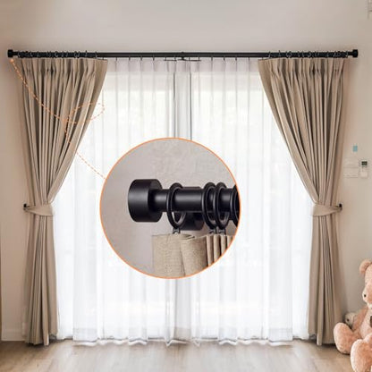 LEIFIDE 4 Pack Curtain Rod Finials Curtain Rod End Cap Finials for Curtains Rods of 7/8 and 1 Inch Diameter (Black) - color: Black
