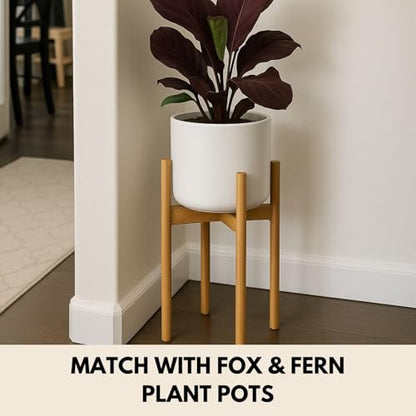 Fox & Fern Large Adjustable Plant Stand Indoor, Bamboo Stand, 8 - 12 Inch - color: Bamboo, size: 8 - 12 Inch