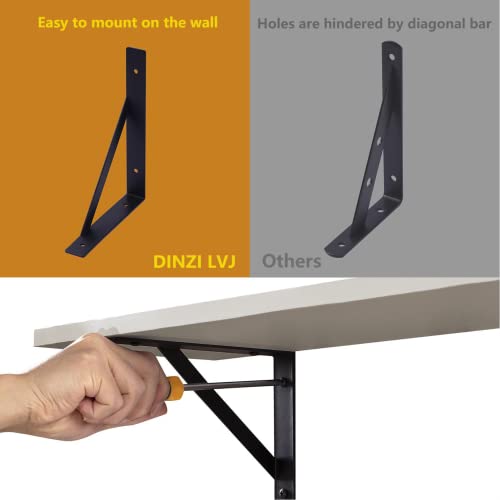 DINZI LVJ Wall Shelves, 23.6" Long Floating Shelves with Metal Brackets - color: Greige, size: 23.6 Inch