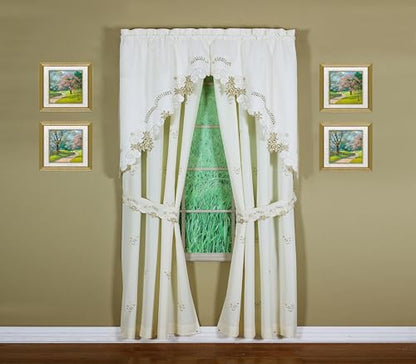 Today's Curtain Verona Reverse Embroidery Swag, 38", Ecru/Antique, 60" W X 38" L - color: Ecru/Antique, size: 38"W x 60"L (Pack of 1)