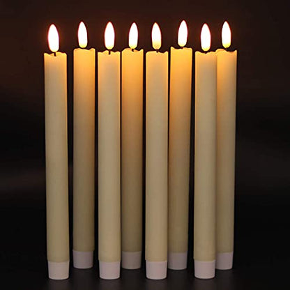 GenSwin Flameless Taper Candles LED Battery Operated Remote Timer Ivory - color: 8-Ivory
