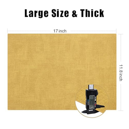 Homaxy PU Faux Leather Placemats for Dining Table, Set of 6, Yellow - color: Yellow