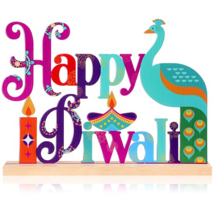 Roowest Metal Happy Diwali Tabletop Sign Deepawali Table Decor, 11.8 Inch - style: Diwali