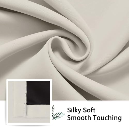 SimpleHome Cream 100% Blackout Curtains Room Darkening Living Room 54 Inch - color: Cream, size: 52"W x 54"L (Pack of 2)