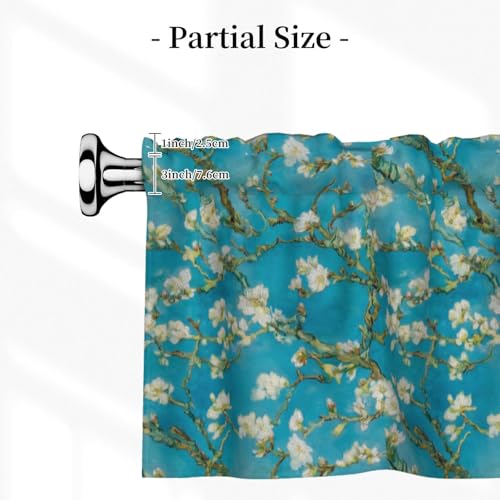 Blossom Floral Curtain Valance 54x18 Inches Window Treatment Rod Pocket Valance for Kitchen Bathroom Bedroom - color: Blossom Floral