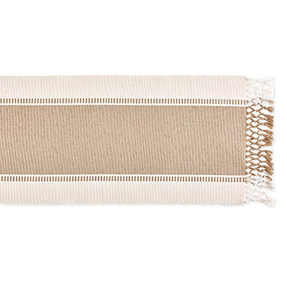 DII Dobby Stripe Table Runner, 13x72 Black & Cream Background - color: Stone Brown, size: 13x72"