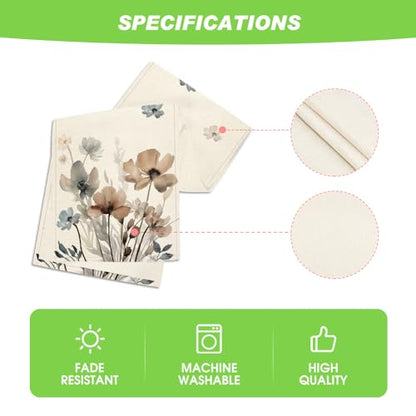 Artoid Mode Brown Poppy Floral Spring Table Runner Home Decor 13x60 Inch - size: 13" x 60", Table Runner