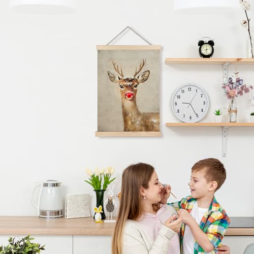Luvadian Winter Wall Art - Rudolph Red Nose Reindeer, 16x24 Inch - color: Christmas Reindeer, size: 16x24