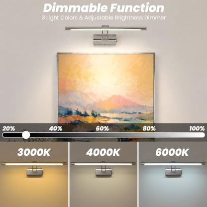 Battery Operated Picture Light for Wall,Chrome 23.6-Inch - color: Chrome, size: 23.6 Inch