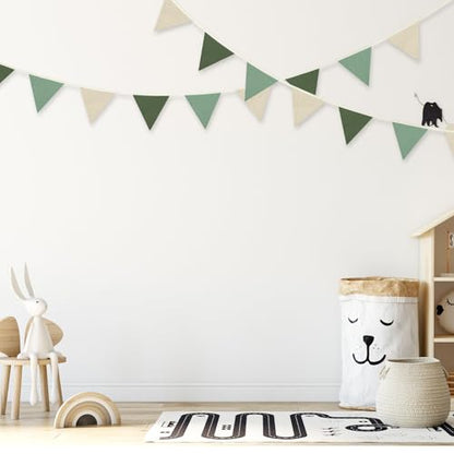 Oudain 2 Pcs Pennant Banner Flags Nursery Garland Triangle, Fresh Natural - color: Fresh Natural Color