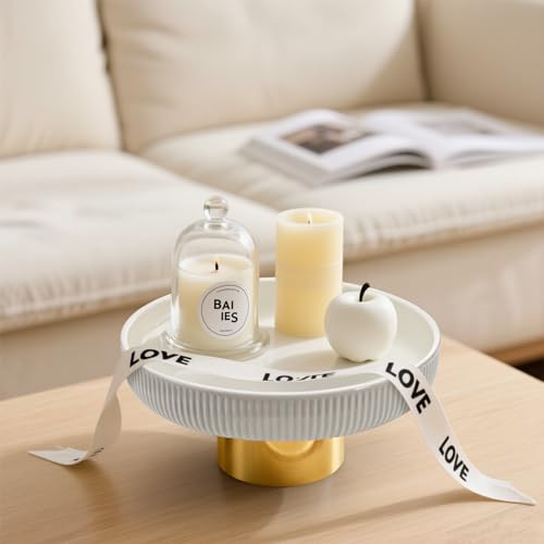11 Inch Large Ceramic Fruit Bowl, White