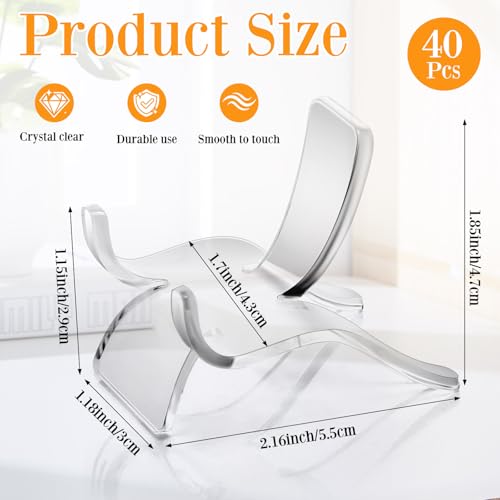 Jetec 40 Pcs Medium Rock Display Stand, Acrylic Crystal Stands for Display - size: Medium