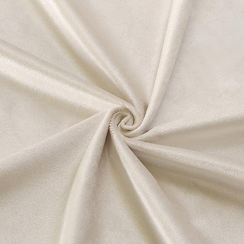 ELKCA Luxury Cream Velvet Curtain Valances for Living Room with Beads(118inch,1 Panel) - color: Cream, size: 118"W x 43"L (Pack of 1)