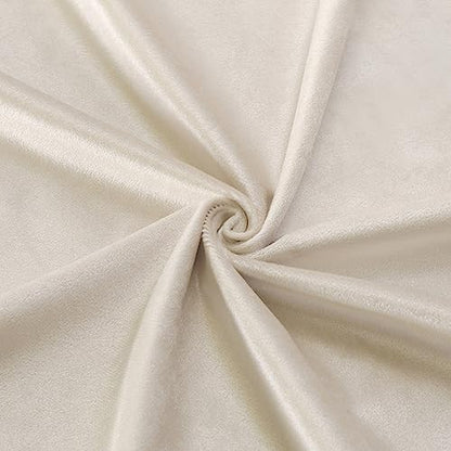 ELKCA Luxury Cream Velvet Curtain Valances for Living Room with Beads(118inch,1 Panel) - color: Cream, size: 118"W x 43"L (Pack of 1)