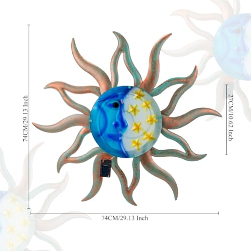 VEWOSTAR 29" Large Metal Sun and Moon Wall Art - color: Sun Moon