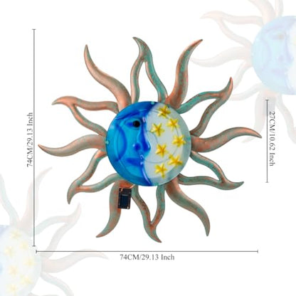 VEWOSTAR 29" Large Metal Sun and Moon Wall Art - color: Sun Moon