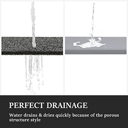 LuxStep Shower Mat Bathtub Mat,Non-Slip Bath Mat with Drain, Quick Drying - color: Black, size: 40" x 24" (Rectangular)