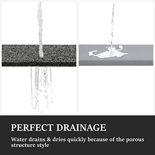 LuxStep Shower Mat Bathtub Mat,Non-Slip Bath Mat with Drain, Quick Drying - color: Black, size: 40" x 16" (Rectangular)