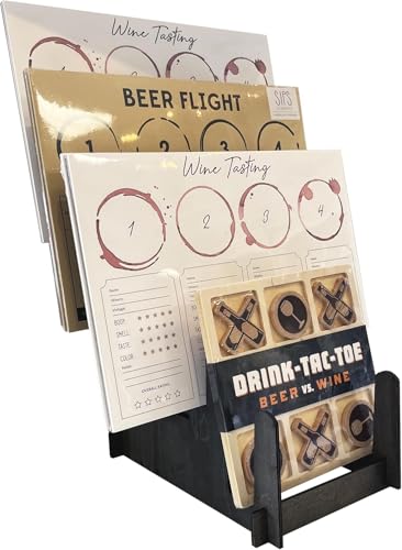 Wood Display Stand - Plates, Art Prints, Artwork, Pictures, Books, Stationery, Records, Magazines & More - Trade Shows, Farmers Markets & At Home Use - Sturdy & Stylish (Black, Large)… - color: Black, size: Large