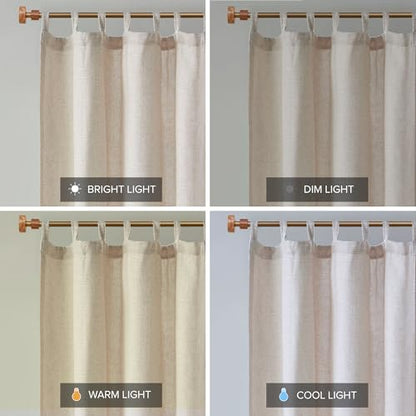 Madison Park Linen Blend Curtain, Thermal Insulated, 1 Panel 50x84 Natural - color: Tab Top, Solid Natural, size: 50"W x 84"L (Pack of 1)