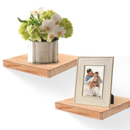 Small Floating Shelves for Wall Set of 2, 8 Inch Square,Carbonized Black - color: Carbonized Black, size: 8 Inch-2 Pcs