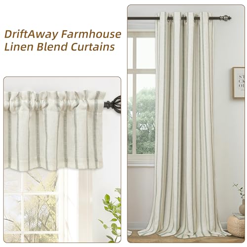 DriftAway Farmhouse Stripe Blackout Curtains, Grommet, W52xL84, Loden Green - color: G Loden Green Stripe, size: 52"W x 84"L (Pack of 2)