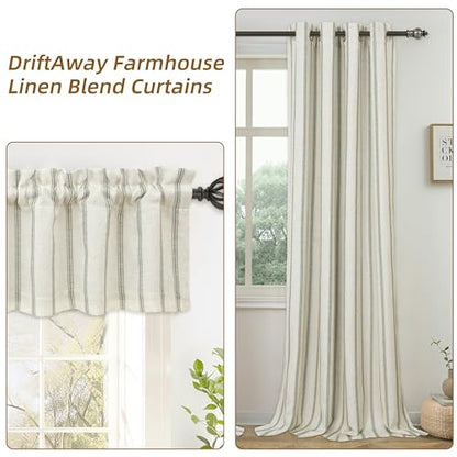 DriftAway Farmhouse Stripe Blackout Curtains, Grommet, W52xL84, Loden Green - color: G Loden Green Stripe, size: 52"W x 84"L (Pack of 2)