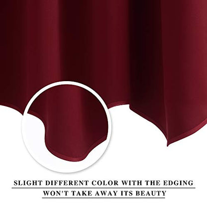 NICETOWN 2 Panels Red Kitchen Blackout Valances for Windows, 42W x 18L - color: Burgundy Red, size: 42"W x 18"L (Pack of 2)