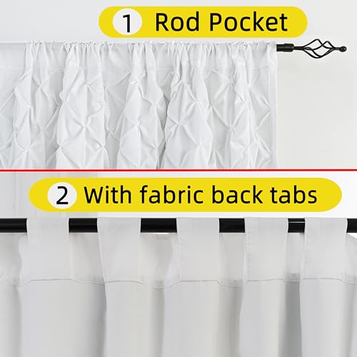 Pintuck Diamond Textured Thermal Insulated Window Curtains 52"W x 84"L - color: White, size: 52"W x 84"L (Pack of 2)