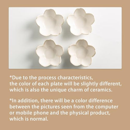 Mecaikru Ceramic Jewelry Tray, 3.5 in Flower Ring Dish with Gift Box & Card - color: white