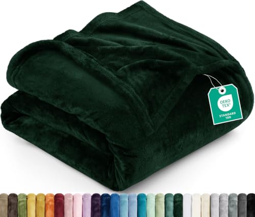 Utopia Bedding Soft Fleece Bed Blanket Throw Size Forest Green (50x60 Inch) - color: Forest Green, size: Throw (50x60 Inch)