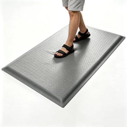Anti Fatigue Mat 2x5 Ft 15/16" Thick Soft Sponge Ergonomic Durable - size: 60"L x 24.4"W x 0.9"Th