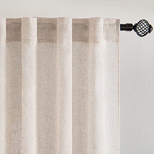 MIULEE Kitchen Curtain 24 Inch Long 2 Panels Natural Linen White Farmhouse - color: Natural Linen White, size: 26"W x 24"L (Pack of 2)