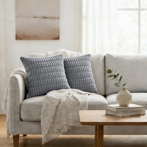 JMGBird Fall Decor Throw Pillows for Couch Pillows with Inserts Included - color: Blue-gray, size: 18" x 18" (Pack of 2)