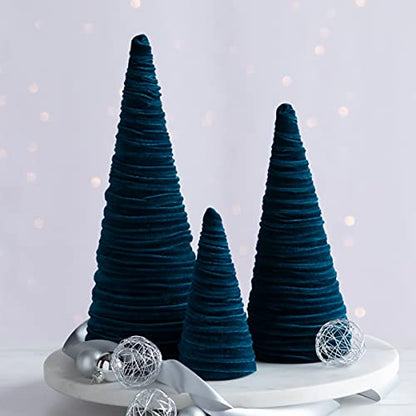 Your Heart's Content Teal Velvet Trees Set of 3 (Teal) - color: Teal