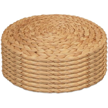 Round Woven Placemats Set of 8，Rattan Placemats Natural Hand-Woven Water Hyacinth Placemats Farmhouse Weave Place Mats Table Mats for Dining, Table,Kitchen,Wedding - size: 11.8 inch (Set of 8)