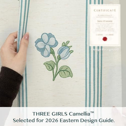 Pinch Pleat Linen Blend Curtains Blue Stripe Floral, 40"W x 102 Inches Long - color: Blue Stirpe, size: 40"W x 102"L (Pack of 2)