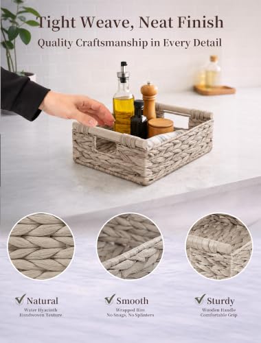 Wicker Basket, Large Basket for Gift Baskets Empty, 13.4x9.5x4.7in - color: Whitewash, size: Medium