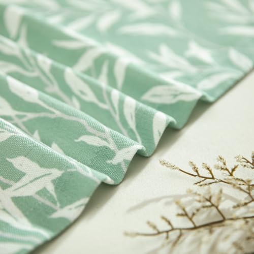 VOGOL Leaf Pattern Valance Printed Window Topper, 42 x 18, 1 Panel, Green - color: Light Green, size: 42"W x 18"L (Pack of 1)