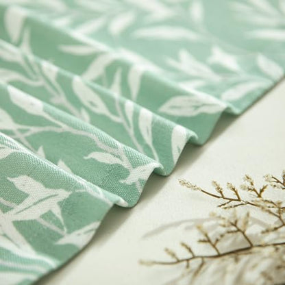 VOGOL Leaf Pattern Valance Printed Window Topper, 42 x 18, 1 Panel, Green - color: Light Green, size: 42"W x 18"L (Pack of 1)