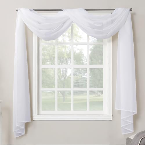 No. 918 Emily Sheer Voile Rod Pocket Curtain Panel, 59" x 216", White - color: White, size: 59"W x 216"L (Pack of 1), style: Emily