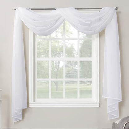 No. 918 Emily Sheer Voile Rod Pocket Curtain Panel, 59" x 216", White - color: White, size: 59"W x 216"L (Pack of 1), style: Emily