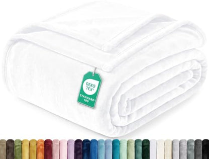 Soft Fleece Blanket for Bed Twin Size White (60x80 Inch) - color: White, size: Twin (60x80 Inch)