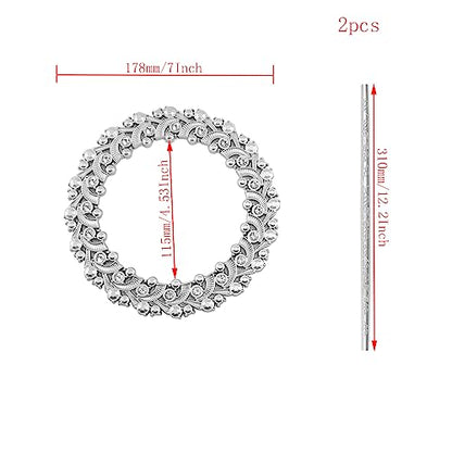 2 Pack Silver Curtain Tiebacks Round Drapery Holdbacks, 20 Crystals - style: 20 Crystals Silver