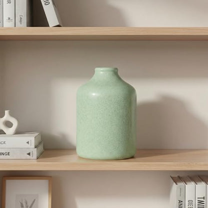 Sunddo Green Ceramic Vase, 7 Inch - color: Green, size: 7 inch