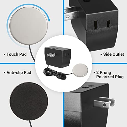 DEWENWILS Touch Dimmer Switch, Touch Pad Control, 3 Levels of Dimming Black - color: Black, size: 1 Pack