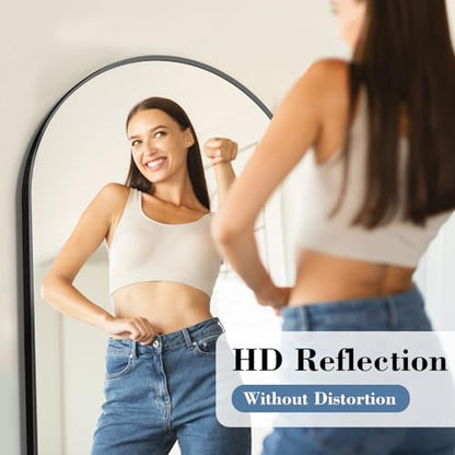 DUMOS 58"x19" Arched Full Length Mirror with Stand, Full Body Floor Mirror