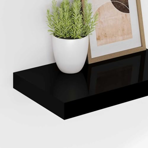 2-Pack Black Floating Shelves 15.7"x9.1", MDF Honeycomb 11 lbs, Mount Hardware, Living Room Bedroom Office - color: Black, size: 15.7 x 9.1 in